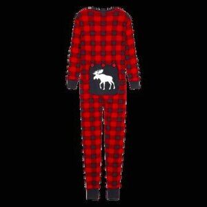 Clearout-LIke New Little Blue House by Hatley Union Suit Moose on Plaid sz S